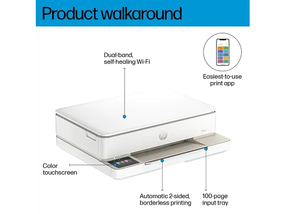 HP Envy 6155e All-in-One Printer w/free 3 months Instant Ink through HP+, AI-enabled - Image 2