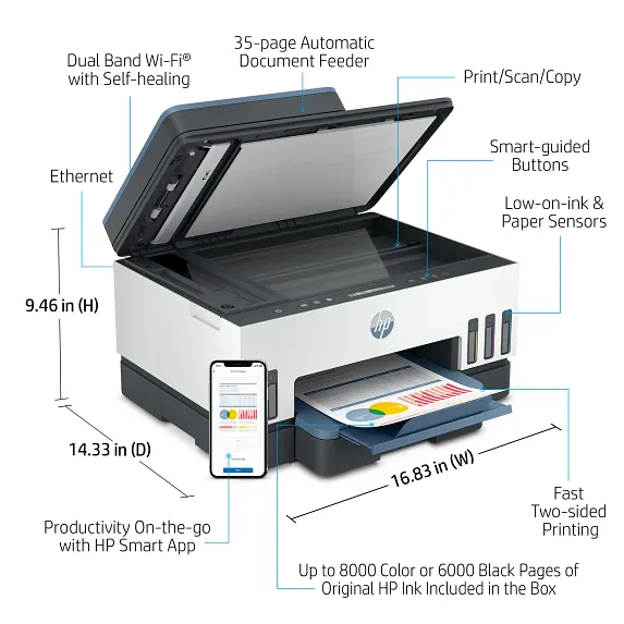 HP Smart Tank 7301 All-in-One Printer, AI-enabled - Image 4